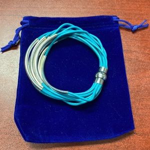 Hand crafted leather bracelets with magnet clasp.